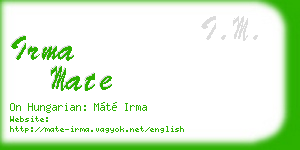 irma mate business card