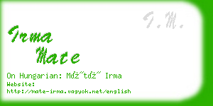 irma mate business card